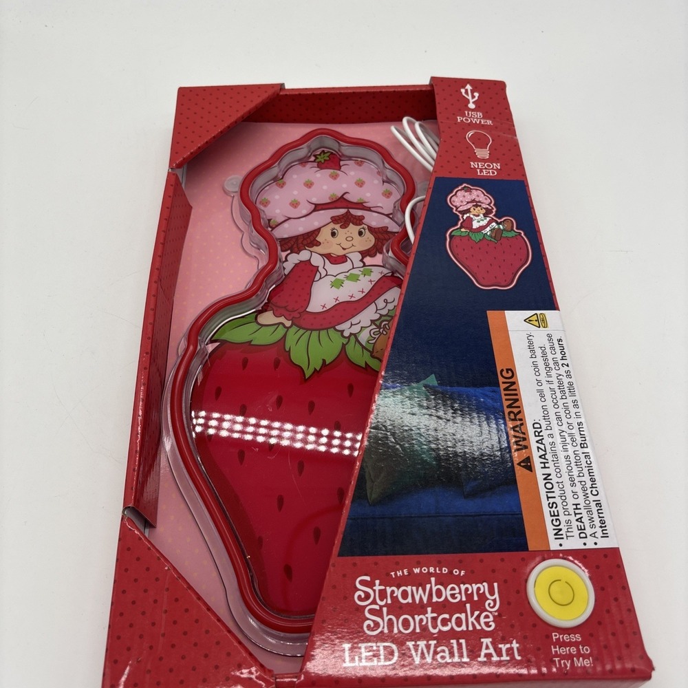 The World of Strawberry Shortcake LED Wall Art Decor Light Up Neon Led 13 Inches